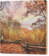 Blue Ridge Mountains Overlook Wood Print