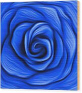 Blue Rose Wood Print