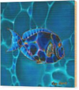 Blue Surgeonfish Wood Print