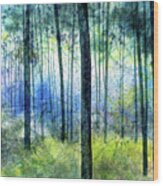 Blue Symphony-pastel Colors Wood Print