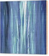 Blue Teal Light At The End Of The Tunnel Abstract Decor Wood Print