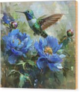 Blue Throated Hummingbird Wood Print