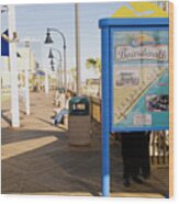 Boardwalk Sign Myrtle Beach South Carolina From South End Wood Print