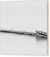 Boat On The Hudson Wood Print