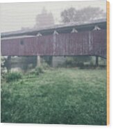 Bogert's Covered Bridge Misty June Wood Print