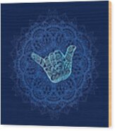 Boho Hang Loose Mandala - Blue Wood Print