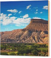 Bookcliffs And Mount Garfield At Grand Junction, Colorado Wood Print