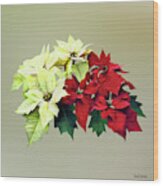 Bouquet Of Red And Yellow Poinsettia Wood Print