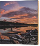 Brainard Lake Sunrise Panorama Wood Print