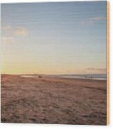 Brancaster Beach North Norfolk At Sunset Wood Print