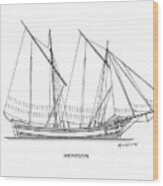 Bratsera - Traditional Greek Sailing Boat Wood Print