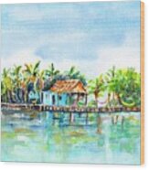 Bread And Butter Caye Belize Wood Print