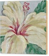 Bridal Hibiscus Wood Print