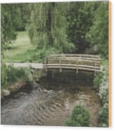 Bridge Over Cedar Creek Aerial Wood Print