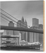 Brooklyn Bridge From Dumbo Wood Print