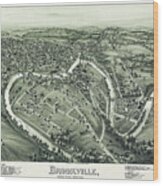 Brookville Pennsylvania Vintage Map Birds Eye View 1895 Wood Print