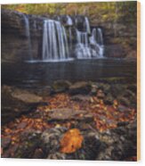 Brush Creek Falls In Autumn Wood Print