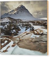 Buachaille Etive Mor Storm, Scottish Highlands Wood Print
