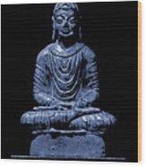 Buddha Blue Wood Print