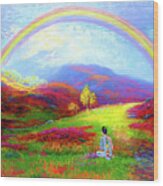 Buddha Chakra Rainbow Meditation Wood Print