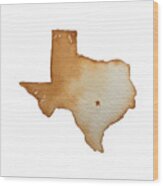 Burnt Orange Texas Wood Print