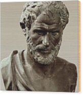 Bust Of Aristotle, Greek Philosopher And Scientist Wood Print