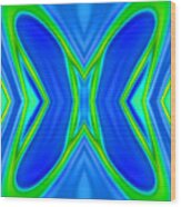 Butterfly Abstract Blue Wood Print