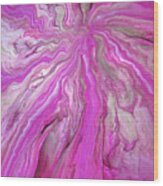 California Pink Acrylic Pour Wood Print