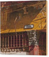 Calle Cuba Sign On Eroded Wall Wood Print