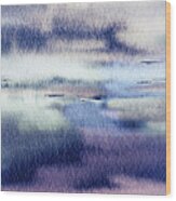 Calm Peaceful Meditative Quiet Evening On The Shore Abstract Landscape I Wood Print
