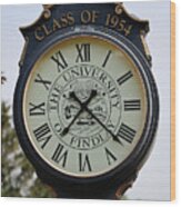 Campus Clock At The University Of Findlay 2165 Wood Print