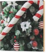 Candy Cane Holiday Wood Print