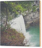 Cane Creek Falls On A Rainy Day Wood Print