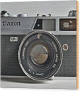 Canon Analogue Camera, Model Canonet Ql19. 35mm Film Camera Front Wood Print