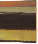 Cape Cod Bay Sunset Sailboat Wood Print