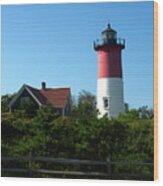 Cape Cod Nauset Lighthouse Daytime Wood Print