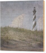 Cape Hatteras Lighthouse Vintage Wood Print