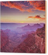 Cape Royal Sunset, Grand Canyon National Park, Arizona, Usa Wood Print