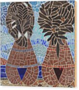 Caribbean Sunset Mosaic Wood Print