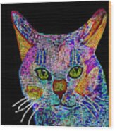 Cat Mosaic Wood Print