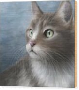 Cat Portrait 682 Wood Print