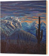 Catalina Mountains Sunrise, Tucson Arizona Wood Print