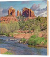 Cathedral Rock Viewed From Red Rock Crossing 2 Wood Print