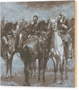 Cavalry In An Arizona Sandstorm Wood Print