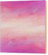 Cavani - Artistic Colorful Abstract Pink Watercolor Painting Digital Art Wood Print