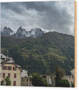 Chamonix Looking Up To Mont Blanc Wood Print