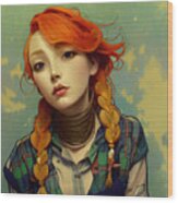 Character  Design  Portrait  Of  A  Ugly  Woman  Bright  Orange  5ed063ef  C74e  4ac4  Bd69  Bf955fc Wood Print