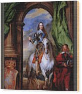 Charles I With M. De St Antoine By Anthony Van Dyck Wood Print