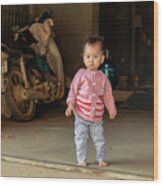 Charming Baby Girl In Sapa, Vietnam Wood Print