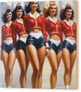 Cheerleaders In Time No.2 Wood Print